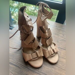 Gianni Bini tan lace up heels
